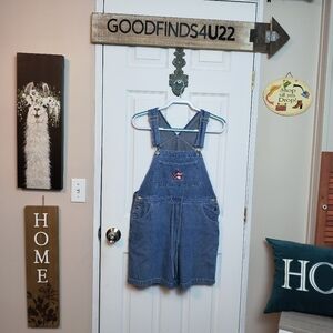Style studio denim shorts overalls L patriotic
